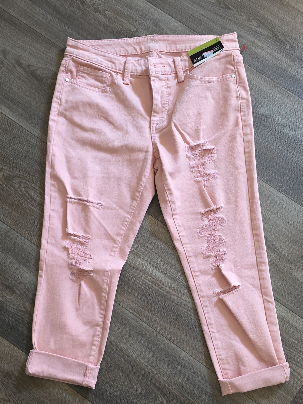 a.n.a Pink Distressed Boyfriend Jeans